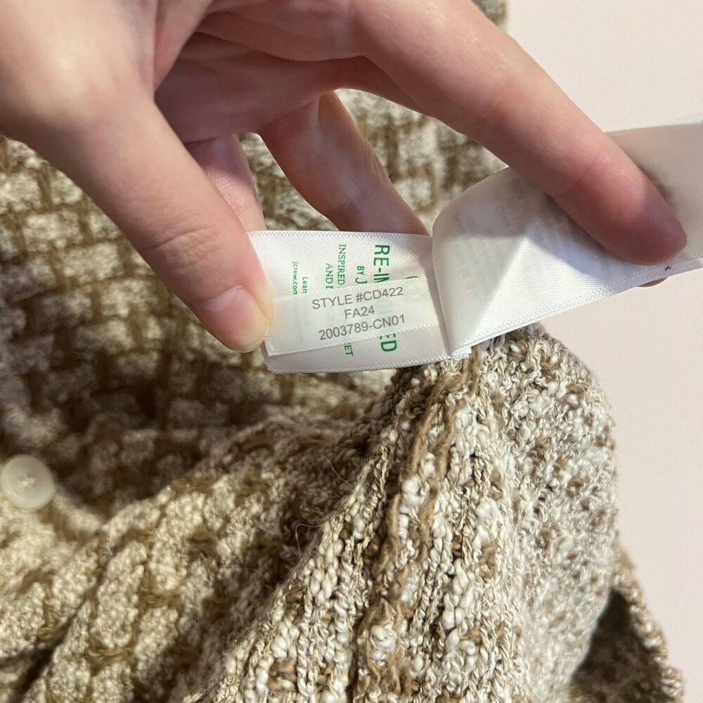 J. Crew Factory Tweed Cardigan Slouchy Sweater Lady Jacket Style# CD422 Size XL - Picture 4 of 9